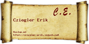 Cziegler Erik névjegykártya